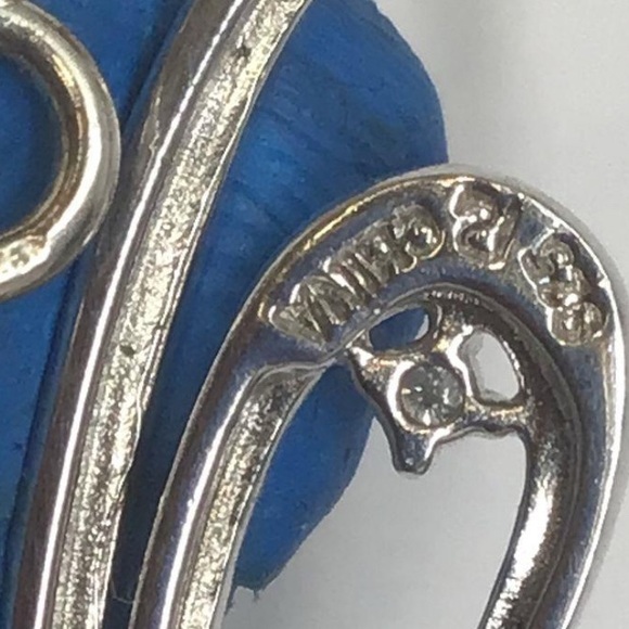 Sterling Silver Necklace Pendant with Diamond - Picture 2 of 5